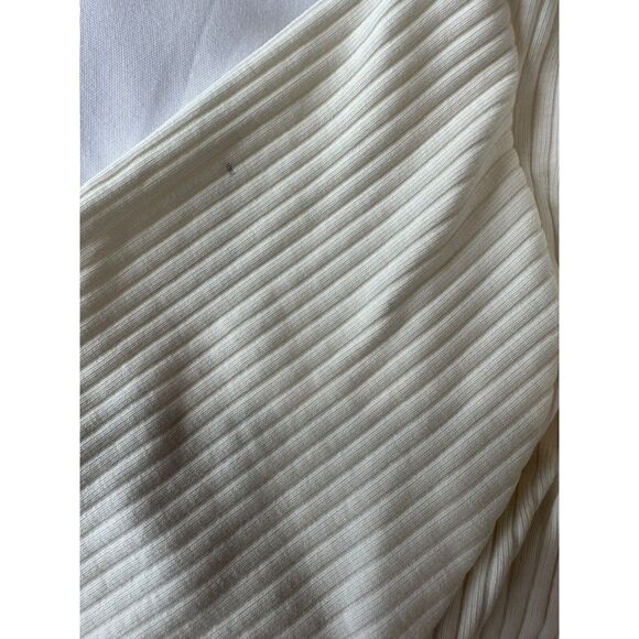 Madewell White Square Neck Casual Stretch Crop Tee Ribbed NWT Small - Picture 4 of 7